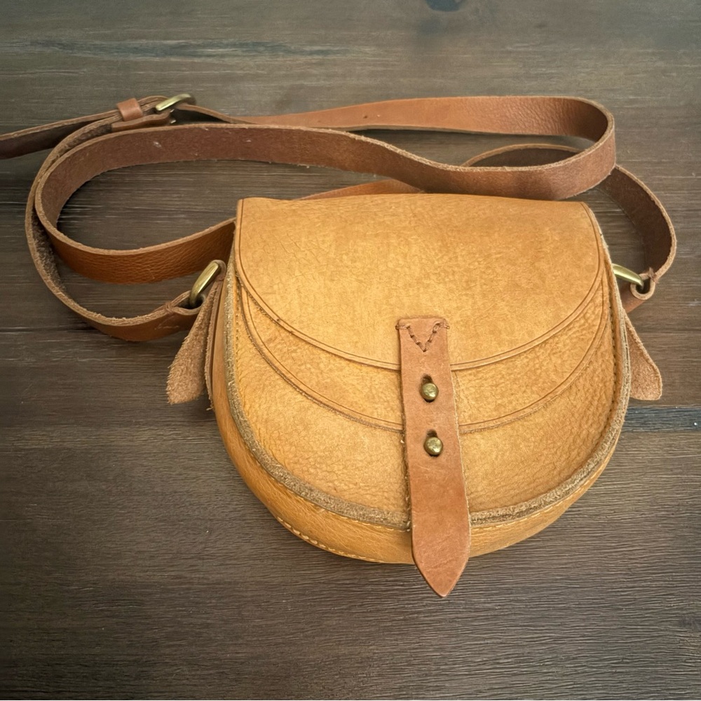 Madewell mini Essex Light Brown Leather Crossbody Bag